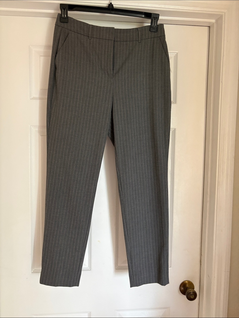 White House Black Market Gray Pinstripe Trousers